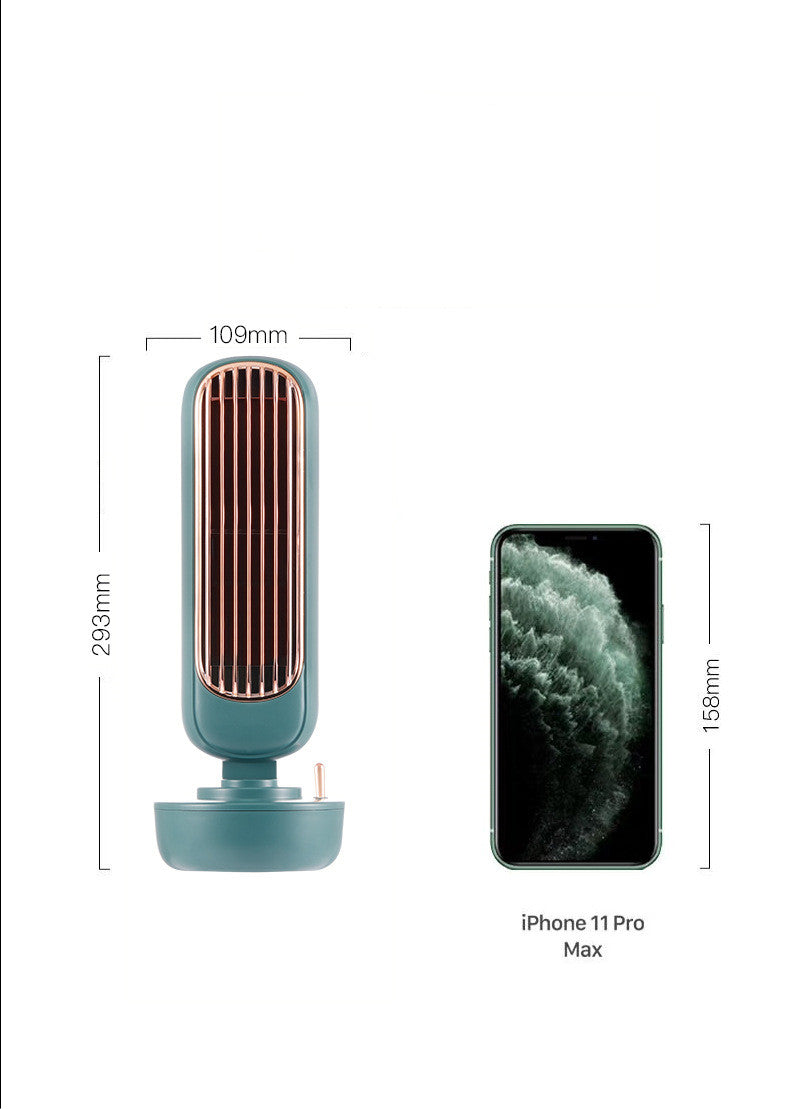 Ventilateur tour d'humidification rétro – Créatif, 2-en-1 avec brumisation, ventilateur intégré sur bureau avec recharge USB