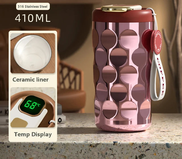 Tasse isotherme à affichage LED en acier inoxydable 316 de 410 ml