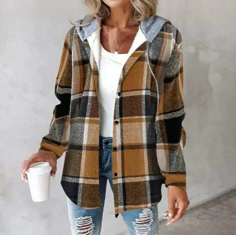 Women's large plaid style women's jacket plaid autumn and winter new style