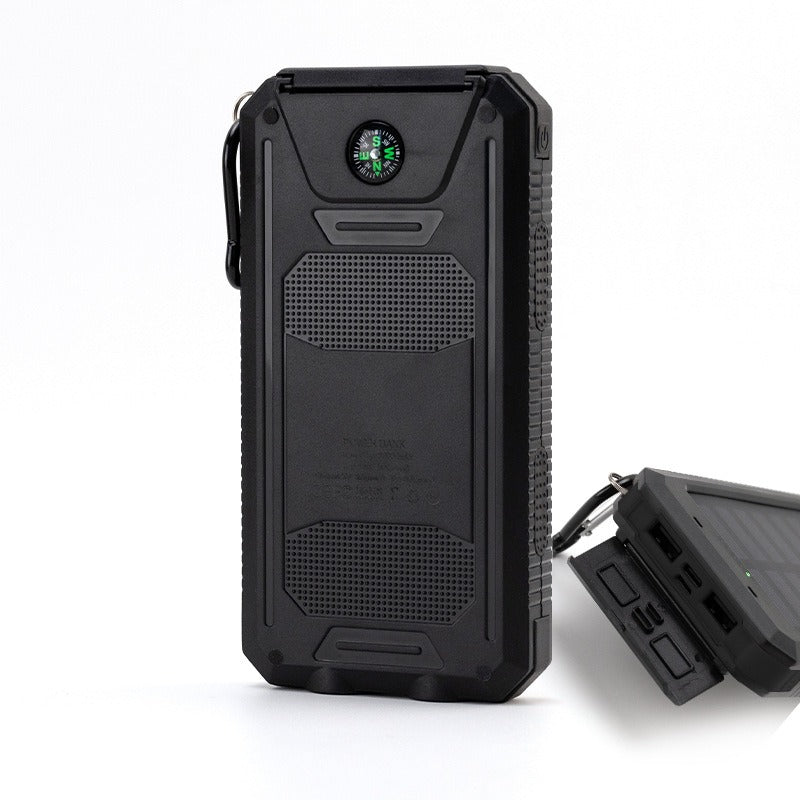 Strong waterproof solar mobile power supply 20000mAh with compass
