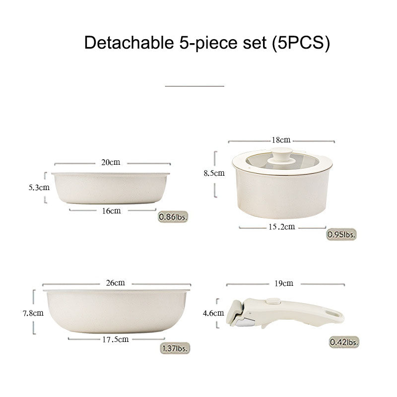 Detachable silicone cookware set