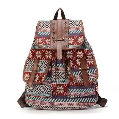 Sac à dos femme Sansarya – Cuir PU ajouré, bohémien vintage, sac à cordon pour adolescentes et femmes, cartable scolaire