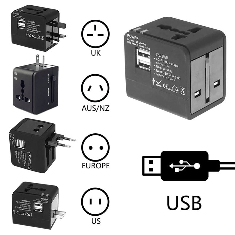 Travel Universal Power Adapter with USB converter