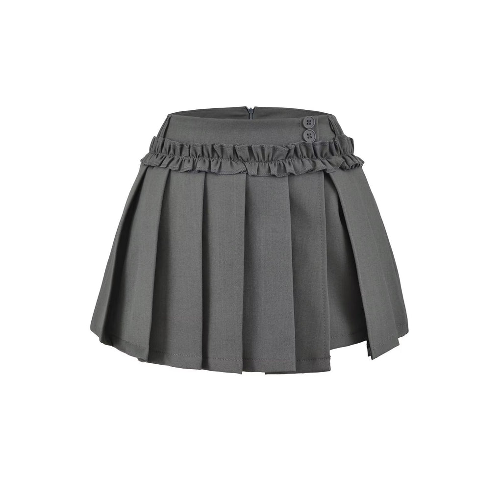 Slimming pleated short skirt