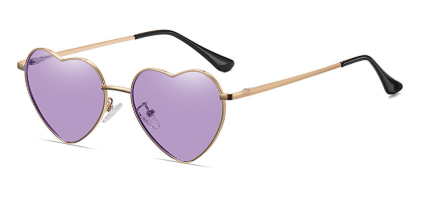 Heart Polarized Metal Sunglasses Decorative Vintage UV400