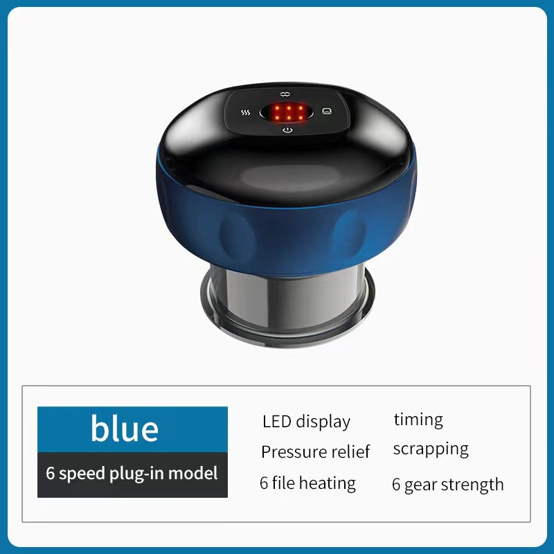 Vacuum cupping, scraping, heating massager suction device
