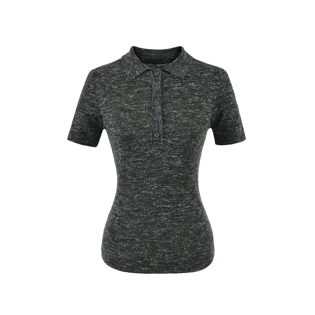Collar short sleeved top