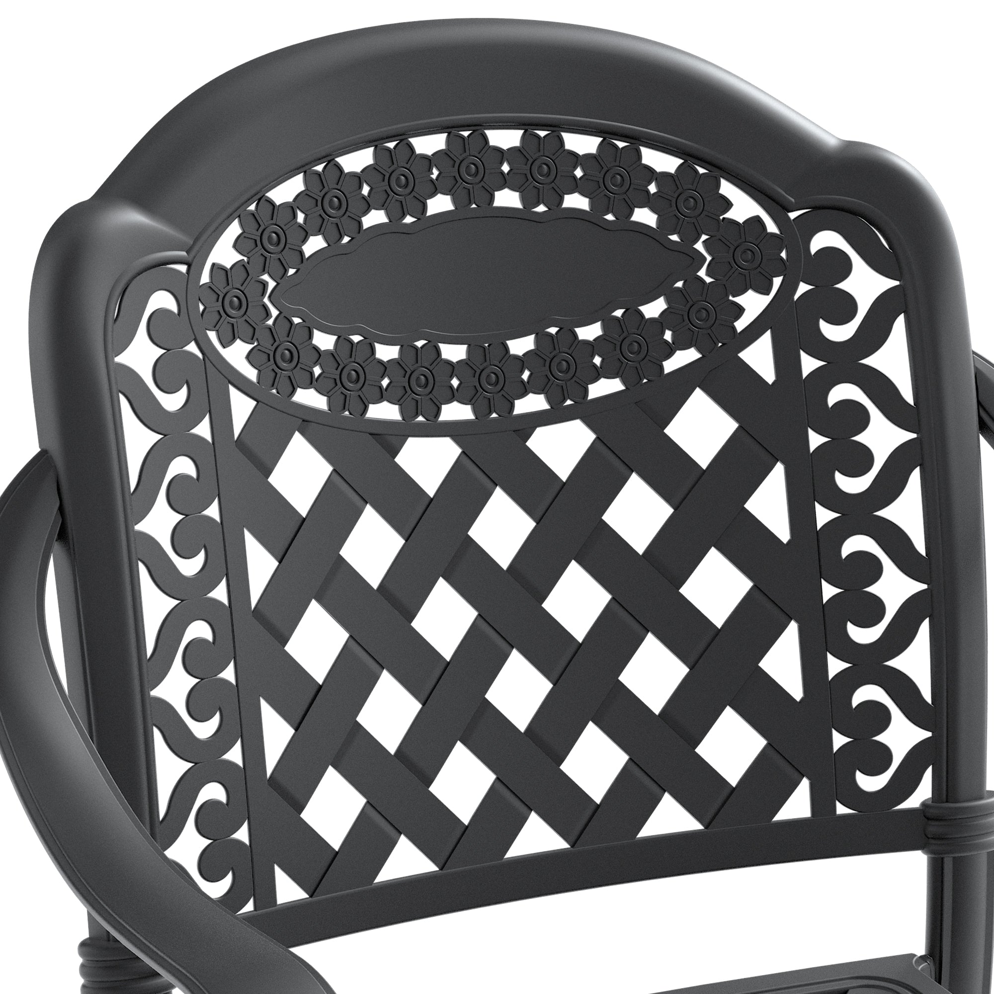 5-Pieces Set Of Cast Aluminum Patio Furniture With Cushions (In Random Colors)
