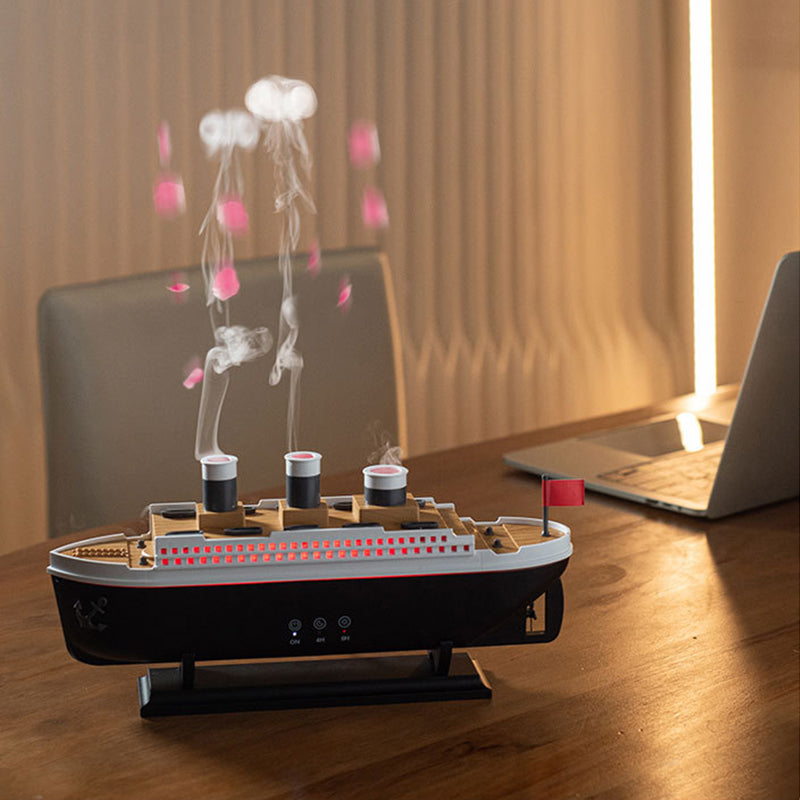 Humidifier Titanic ship model (250ml), essential oil diffuser with jellyfish smoke ring