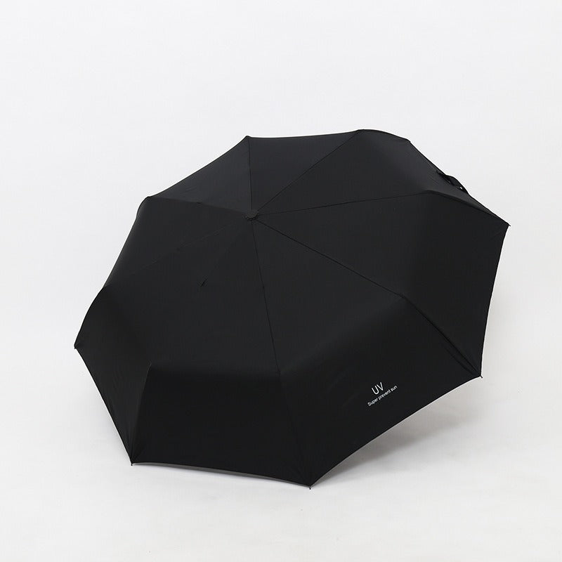 Small Fresh Rain Sun Shading Dual-Purpose Black Glue Sun Umbrella Fruit Umbrella Sunscreen Adult Automatic Triple Umbrella
