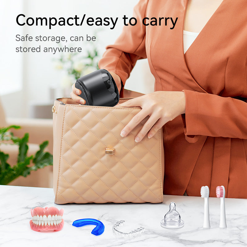 Portable Ultrasonic Cleaning Device for Dentures, Aligners, Retainers & Whitening Trays