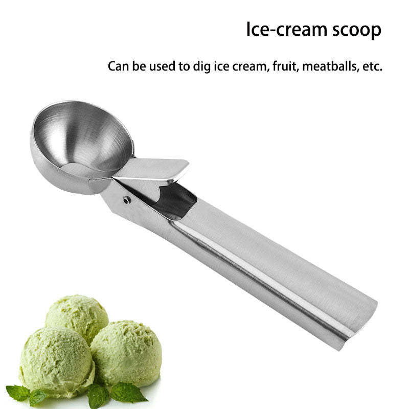 430 Acier inoxydable Cuillère à glace Double fonction Cuillère à fruits Cuillère à glace