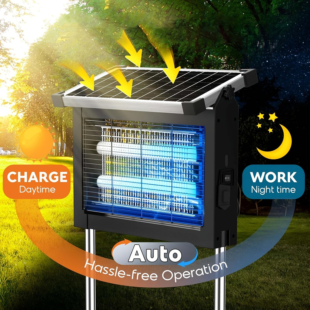 Solar Powered Bug Zapper Outdoor Bug Zapper 4500V