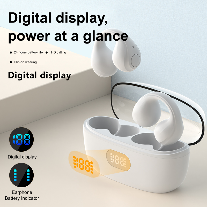 Clip-On Earbuds LED Display TWS Wireless Earphone JS352