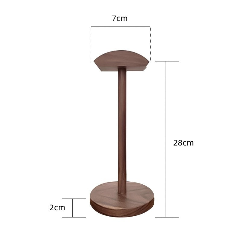 Support de casque en bois avec base en bois massif