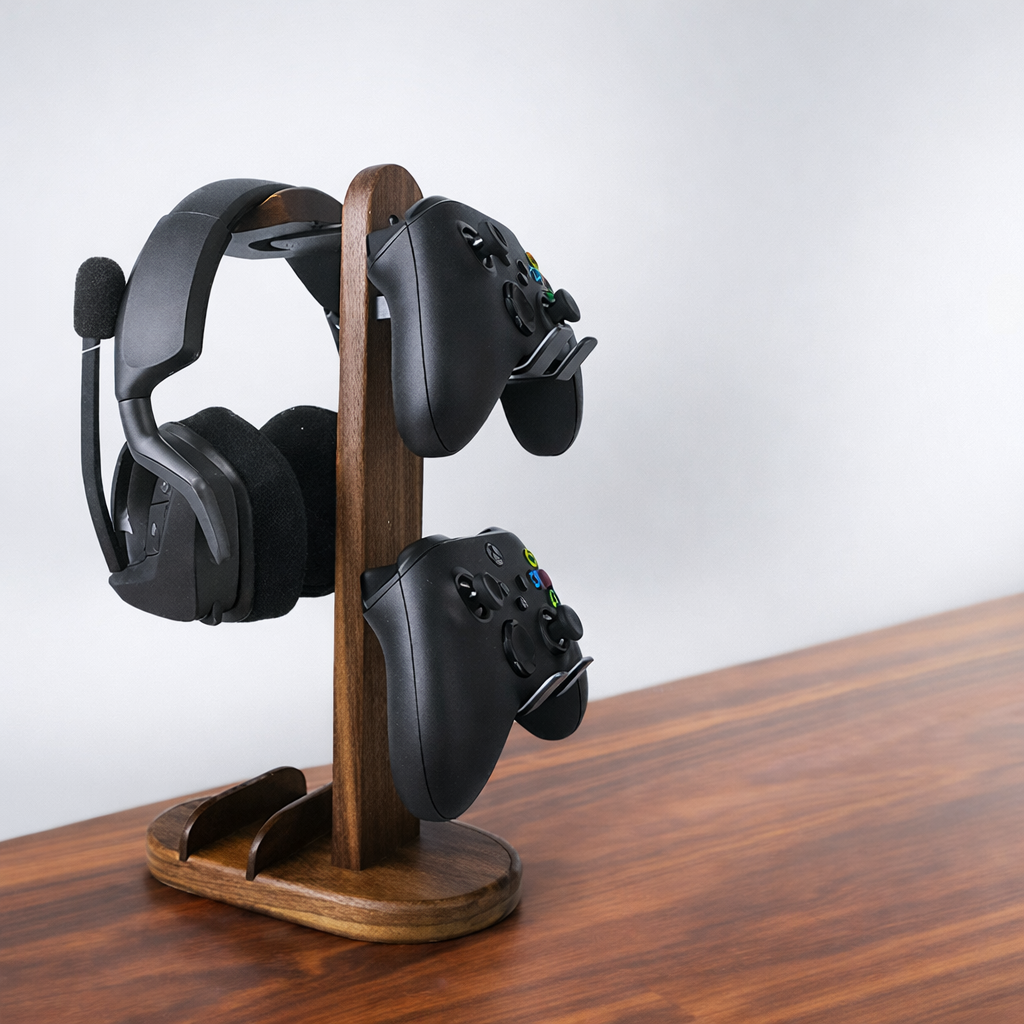 Walnut Solid Wood Headphone Stand