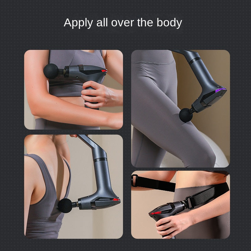 3-in-1 Massage Gun Extended Handle & Belt with 4 Replaceable Heads