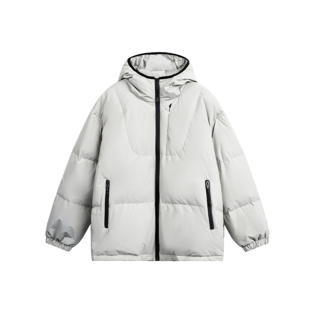 Outdoor Functional Heat Retention Honeycomb Waterproof Hooded  Down Jacket White Duck Down  Coat