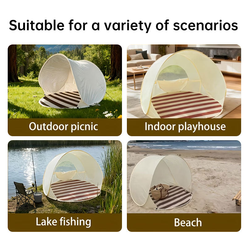 Tente de plage robuste avec mâtins renforcés – Abri anti-vent et protection UV