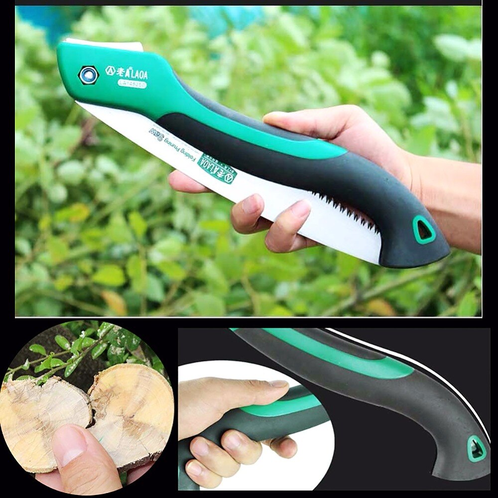 Scie pliante de camping LAOA – Sécateur portable 10 pouces, élagueur d'arbres, outil de camping pour le travail du bois et la coupe d'arbres