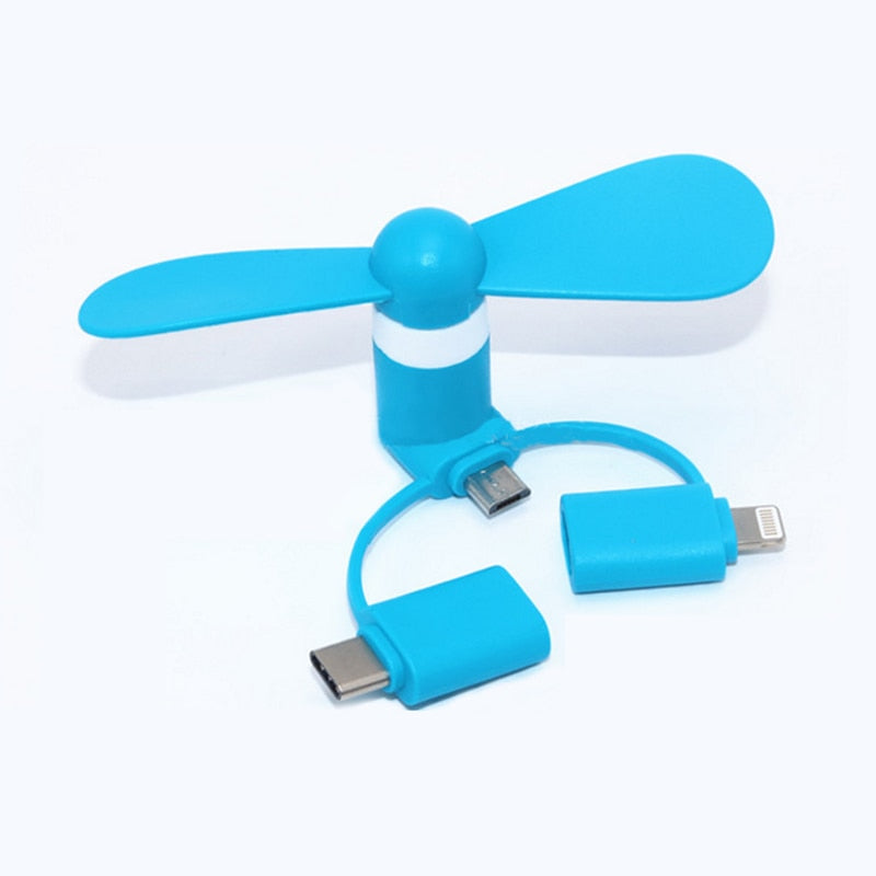 Portable Mini Fan Micro USB C Android + iPhone 5 6 6S 7 Plus 8