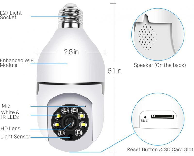 2.4G/5G Caméra sans fil double bande Vision Light