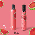 Small Fresh Rain Sun Shading Dual-Purpose Black Glue Sun Umbrella Fruit Umbrella Sunscreen Adult Automatic Triple Umbrella