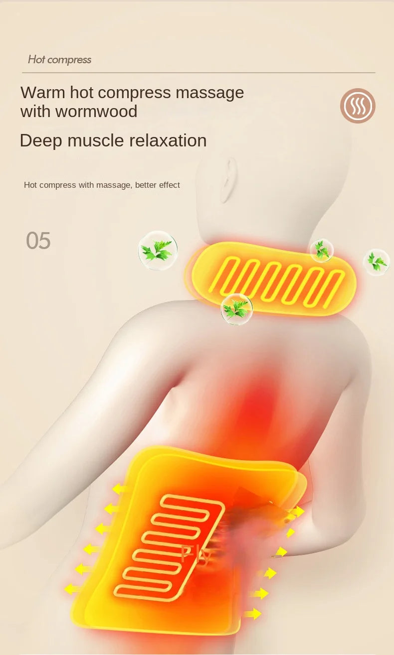 Coussin de massage dorsal portable Shiatsu pour le cou et le dos avec chaleur