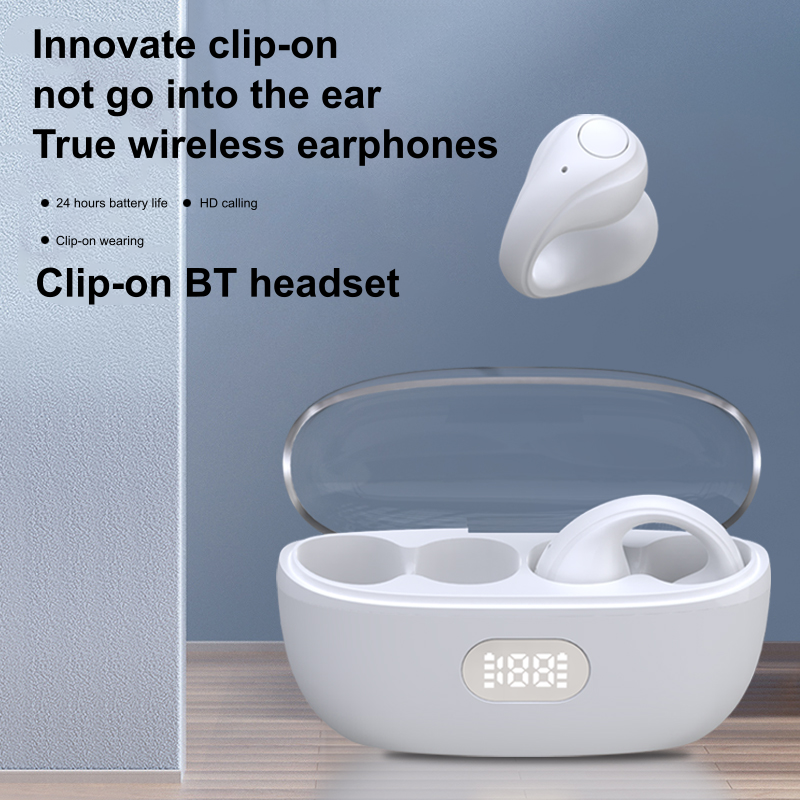 Clip-On Earbuds LED Display TWS Wireless Earphone JS352