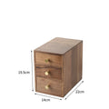 Boîte de rangement de bureau à tiroir en bois massif – Petite armoire en bois de noyer noir