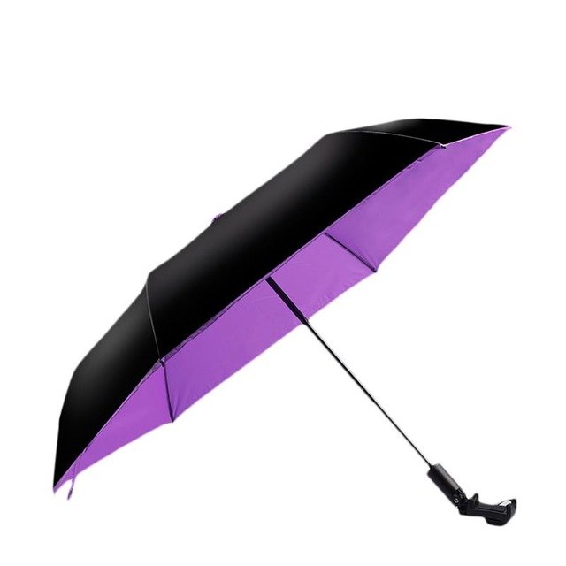 Wireless Bluetooth Selfie Tri-Folding Umbrella - Ultra-light Anti-UV Vinyl Folding Small Black Umbrella - Ultra-light Sunscreen