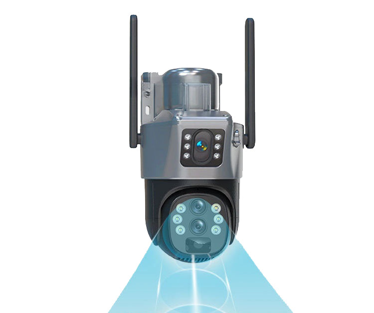 Solar camera WIFI dual-screen gunball 10x zoom low-power battery wireless monitor