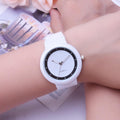 Montre Minimaliste Femme Fashion Silicone Bande Analogique Quartz Strass A40