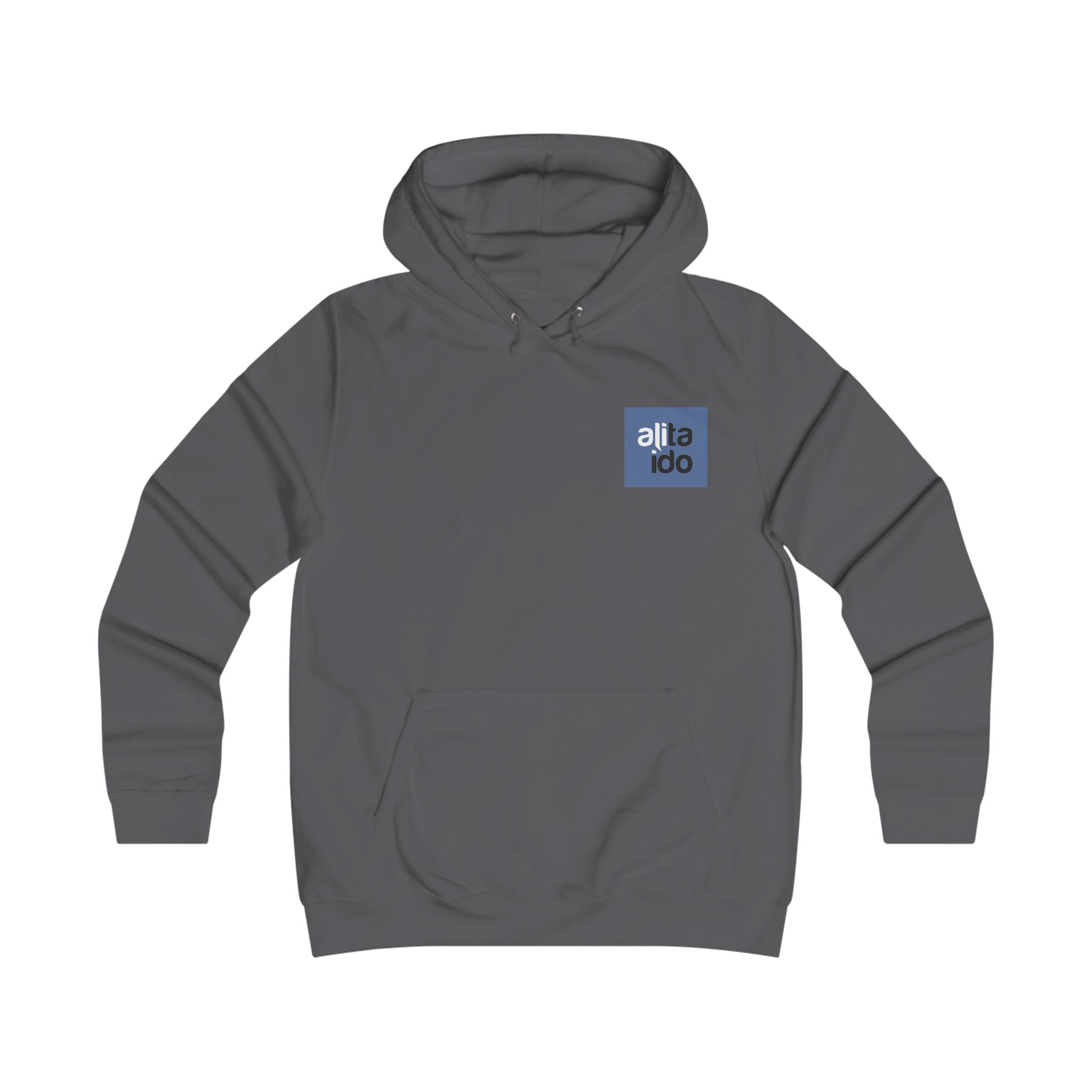 Sweat à capuche féminin "Girlie College" - Pull-over campus avec logo bleu minimaliste
