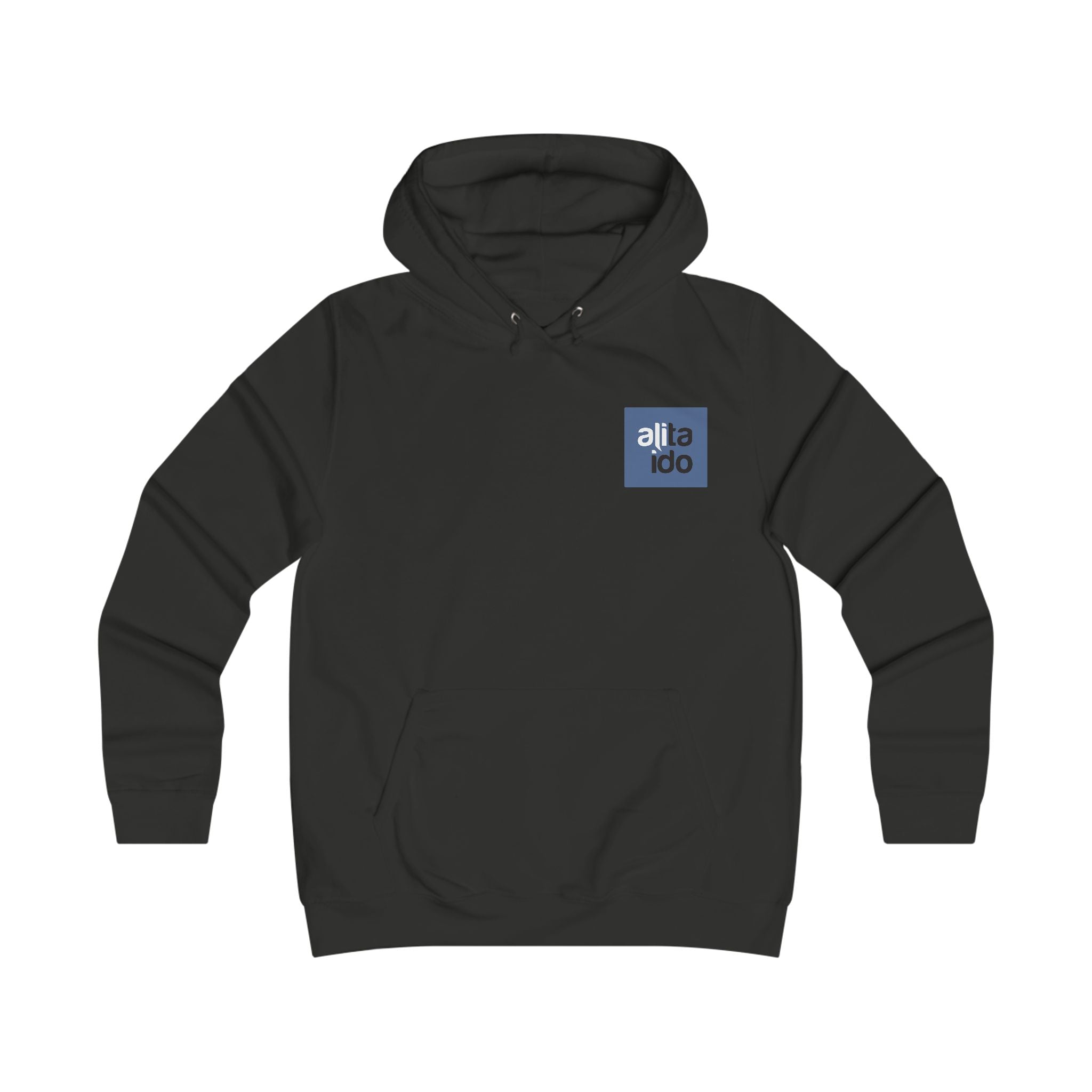 Sweat à capuche féminin "Girlie College" - Pull-over campus avec logo bleu minimaliste