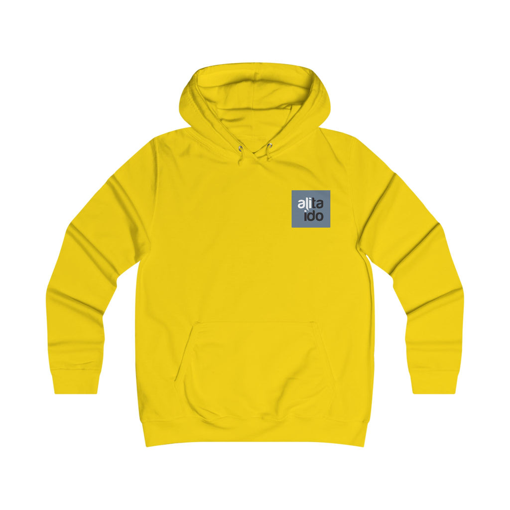 Girlie College Hoodie - Minimal Blue Logo Campus Pullover
