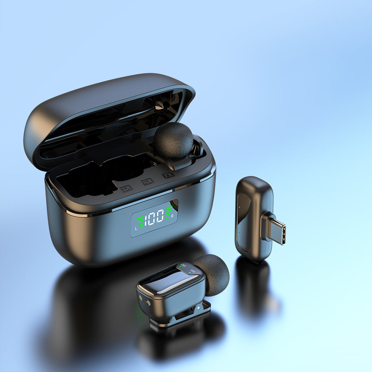 Microphone-cravate sans fil pour smartphone et ordinateur avec réduction du bruit