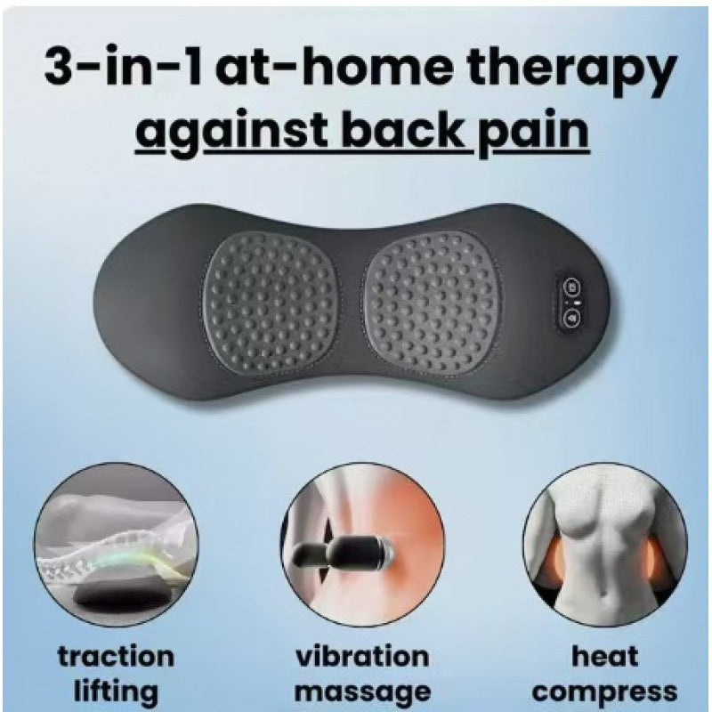 Lumbar Massager, Traction and Vibration 3 in 1 for Relieving and Lumbar Pain