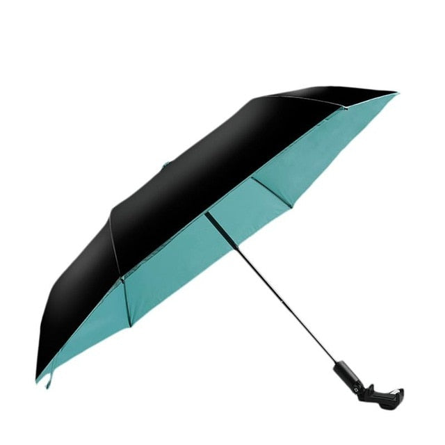 Wireless Bluetooth Selfie Tri-Folding Umbrella - Ultra-light Anti-UV Vinyl Folding Small Black Umbrella - Ultra-light Sunscreen