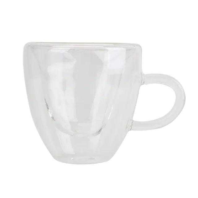 Mug en verre à double paroi 180 ml/240 ml thermorésistant en forme de cœur