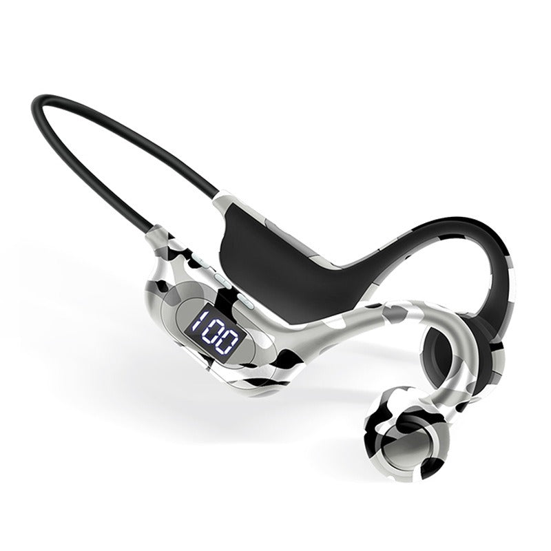 Graffiti Bone Conduction Bluetooth Earphones Digital Display AKZ-G9