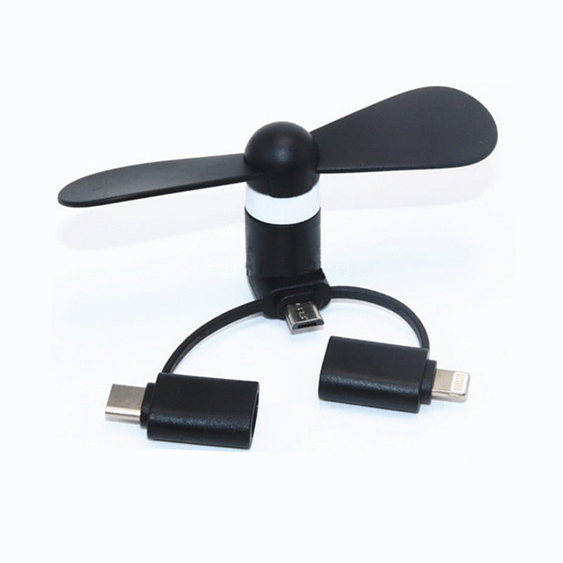Portable Mini Fan Micro USB C Android + iPhone 5 6 6S 7 Plus 8