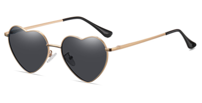 Heart Polarized Metal Sunglasses Decorative Vintage UV400
