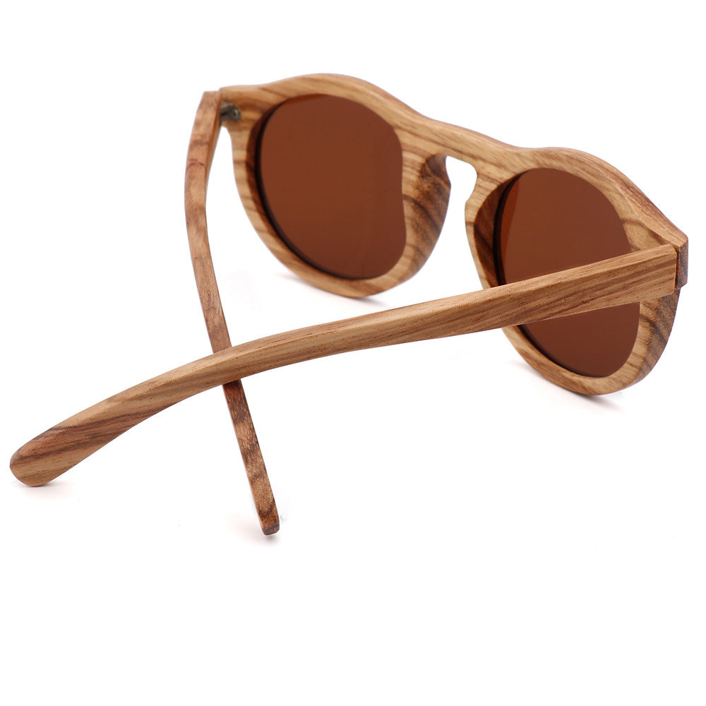 Real Zebra Wood Sunglasses Polarized Lenses UV400