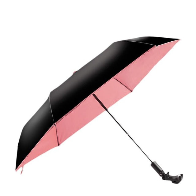 Wireless Bluetooth Selfie Tri-Folding Umbrella - Ultra-light Anti-UV Vinyl Folding Small Black Umbrella - Ultra-light Sunscreen