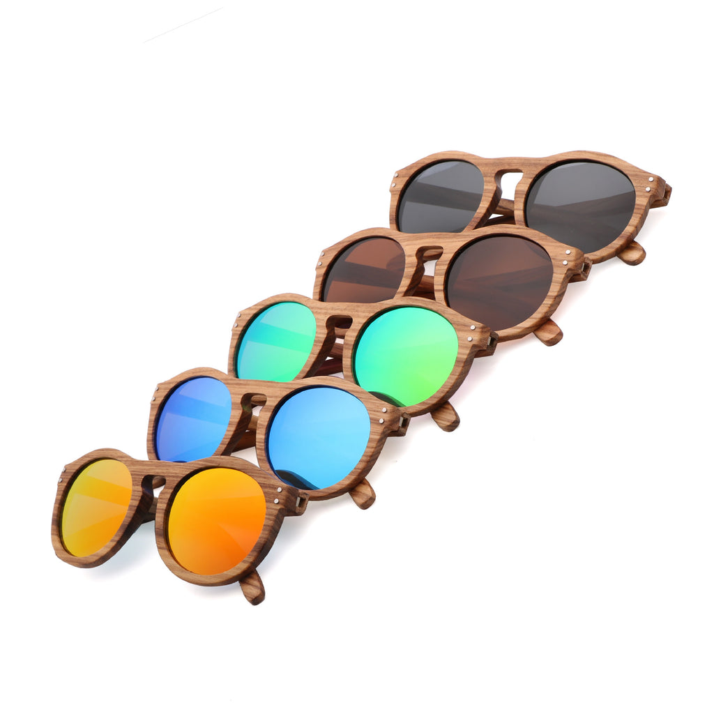 Real Zebra Wood Sunglasses Polarized Lenses UV400