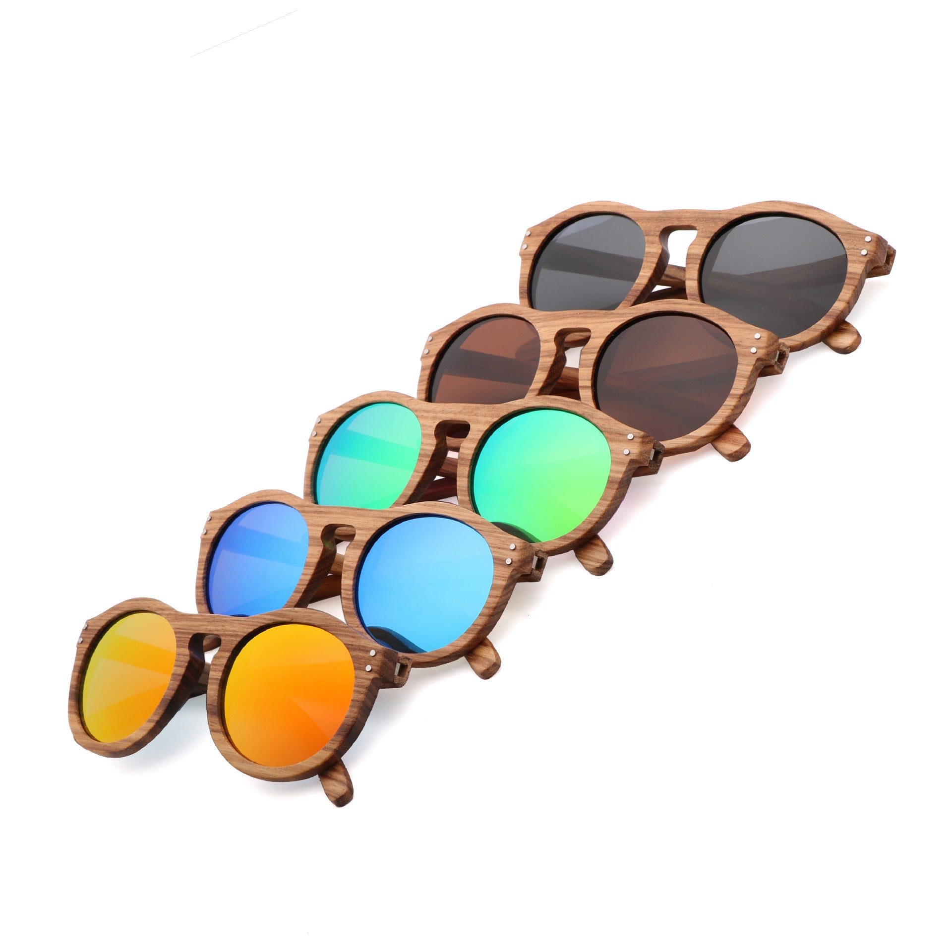 Real Zebra Wood Sunglasses Polarized Lenses UV400