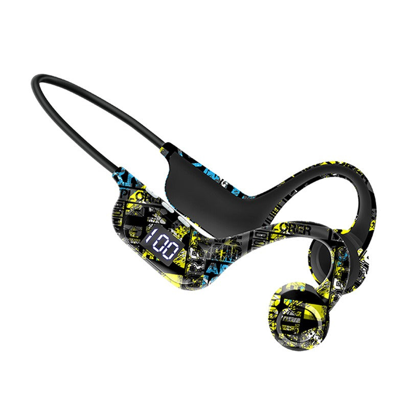 Graffiti Bone Conduction Bluetooth Earphones Digital Display AKZ-G9