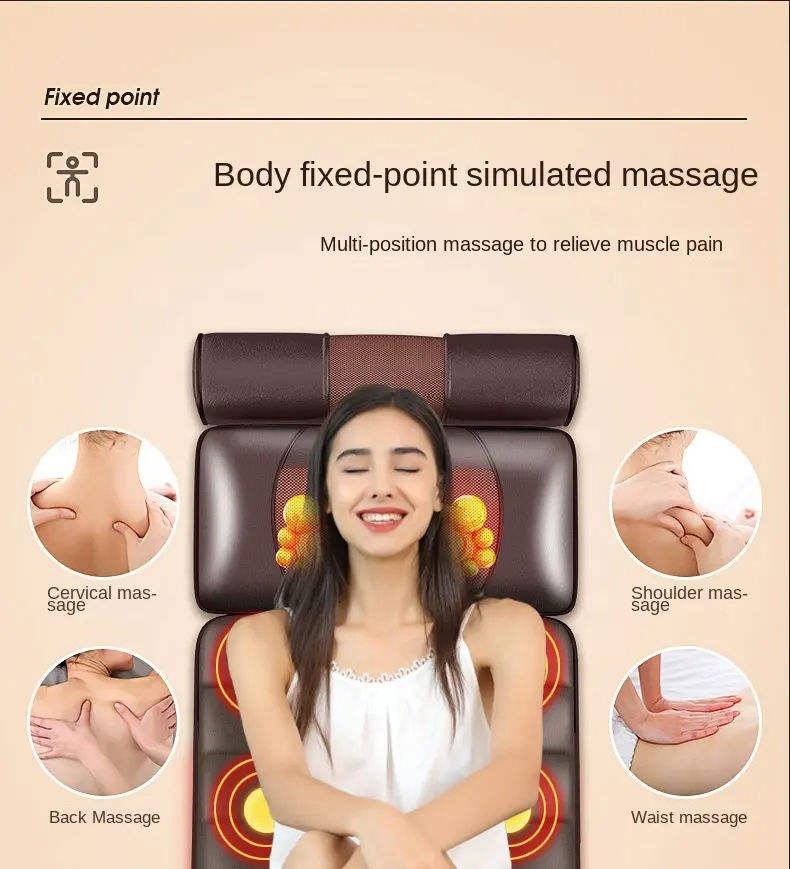 Portable Back Massage Cushion Pillow Shiatsu Neck and Back Massager with Heat