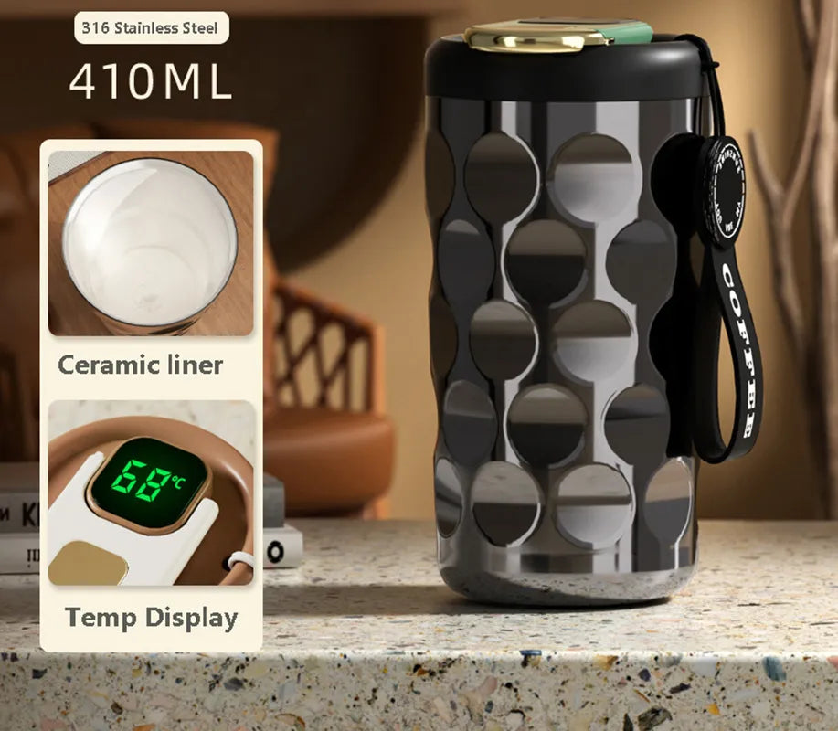 Tasse isotherme à affichage LED en acier inoxydable 316 de 410 ml